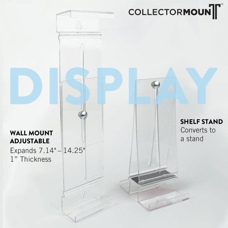 CollectorMount Album Mount 5 Pack Wall Mount Album Frame Brackets or Shelf Stand, Adjustable, Clear to display Vinyl Records - Image 2